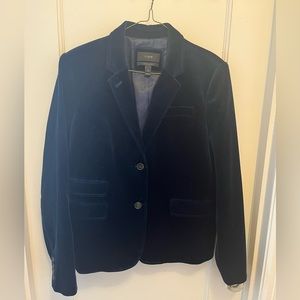 J Crew Blue Velvet Schoolboy Blazer